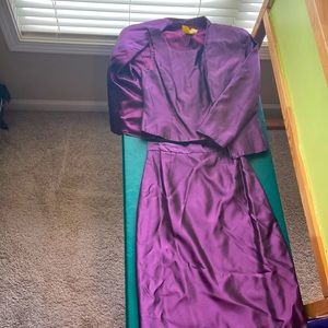 Michaelangelo 3 piece deep purple top and skirt with jacket